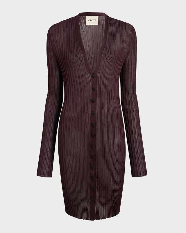 Ramon Wide Rib V-Neck Long Cardigan